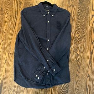 Dark Blue Polo dress shirt.